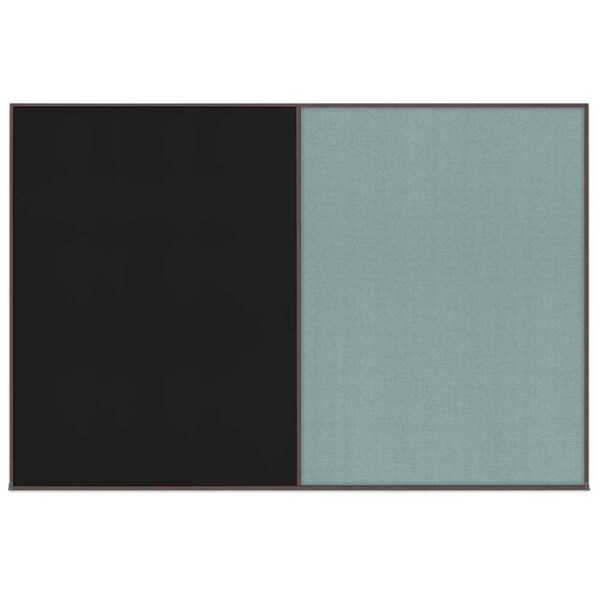 Enclosed Corkboard, 1 Door, 72"x48", 4" Fra, UV3405-BLACK-PEARL